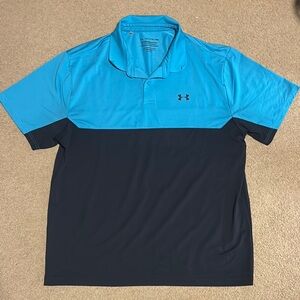 Under Armour Men's Blue and Black Polo Shirt- XXL